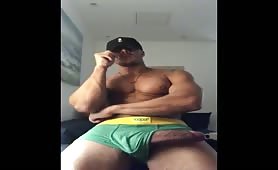 Muscle latino guy showing his tasty fat cock